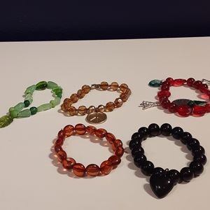 Big beaded 5 bracelets buy separately or together